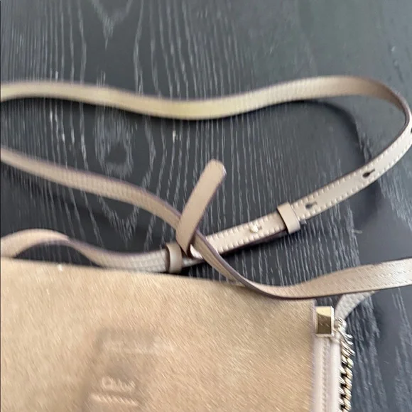Chloe Gray / Tan and Gold Crossbody Bag - Picture 3 of 15